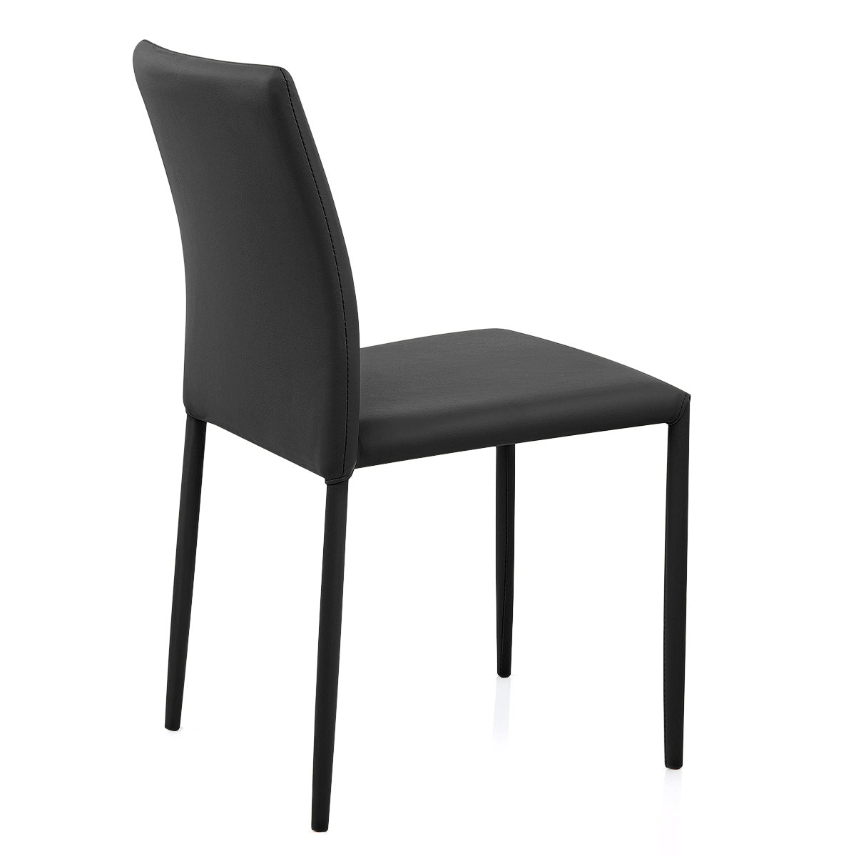 Joshua Stackable Faux Leather Dining Chair Black