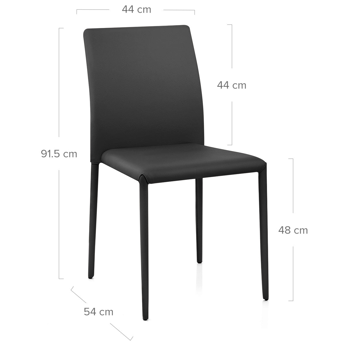 Joshua Stackable Faux Leather Dining Chair Black