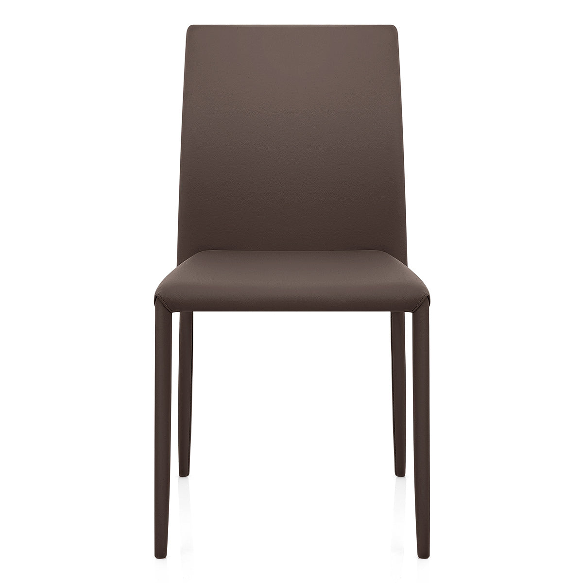 Joshua Stackable Faux Leather Dining Chair Brown