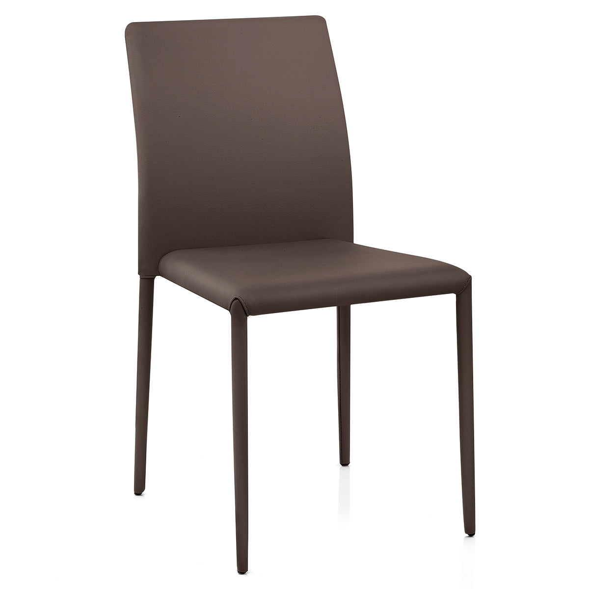Joshua Stackable Faux Leather Dining Chair Brown