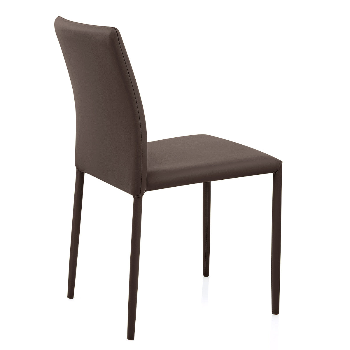 Joshua Stackable Faux Leather Dining Chair Brown