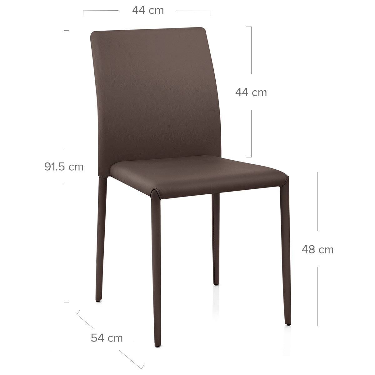 Joshua Stackable Faux Leather Dining Chair Brown