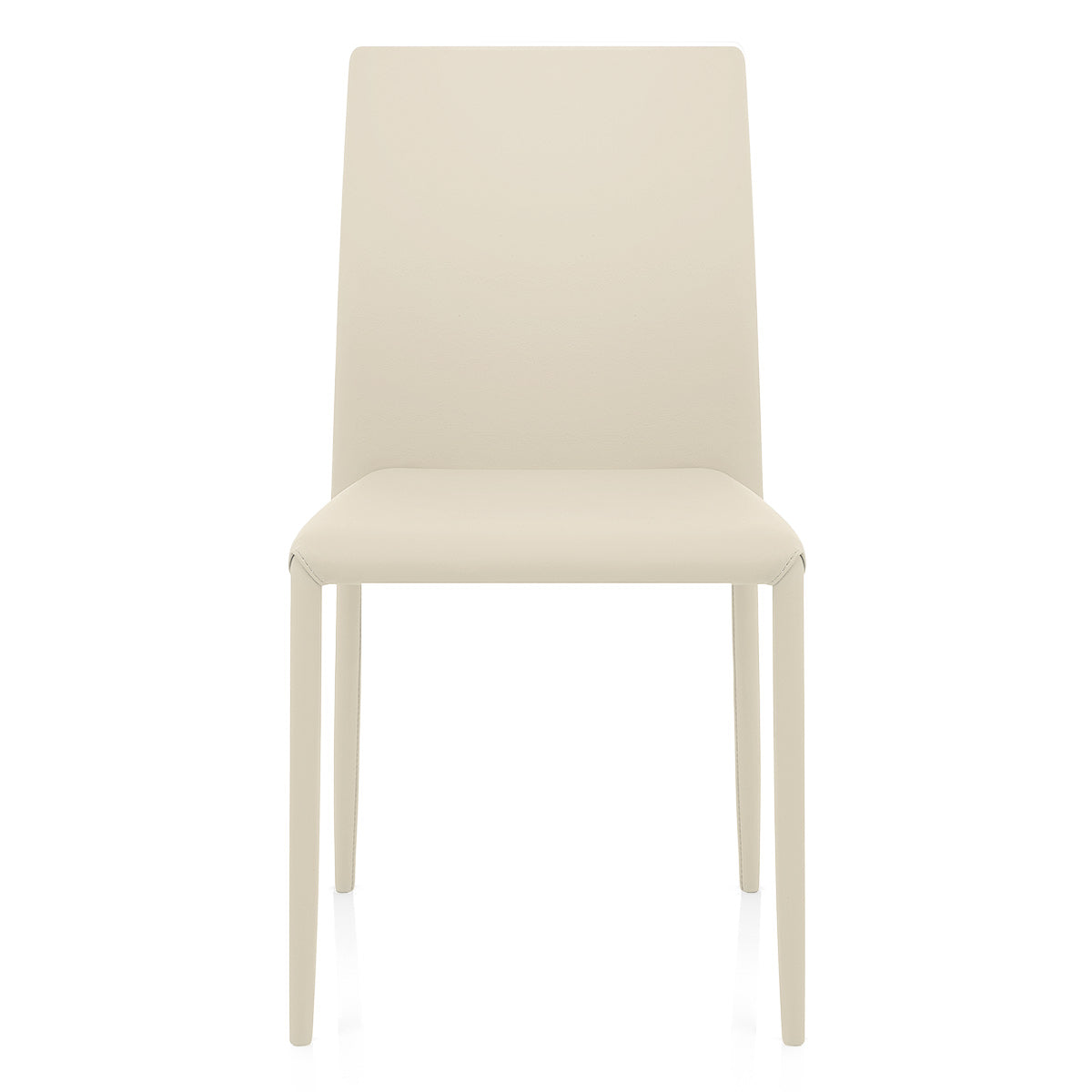 Joshua Stackable Faux Leather Dining Chair Cream