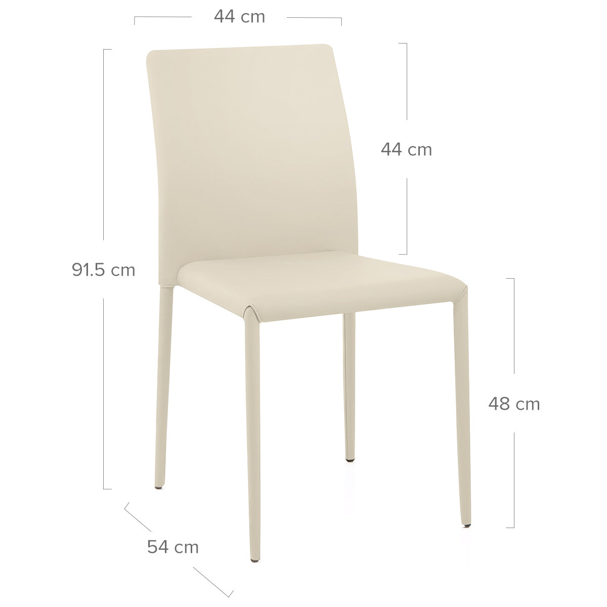 Joshua Stackable Faux Leather Dining Chair Cream