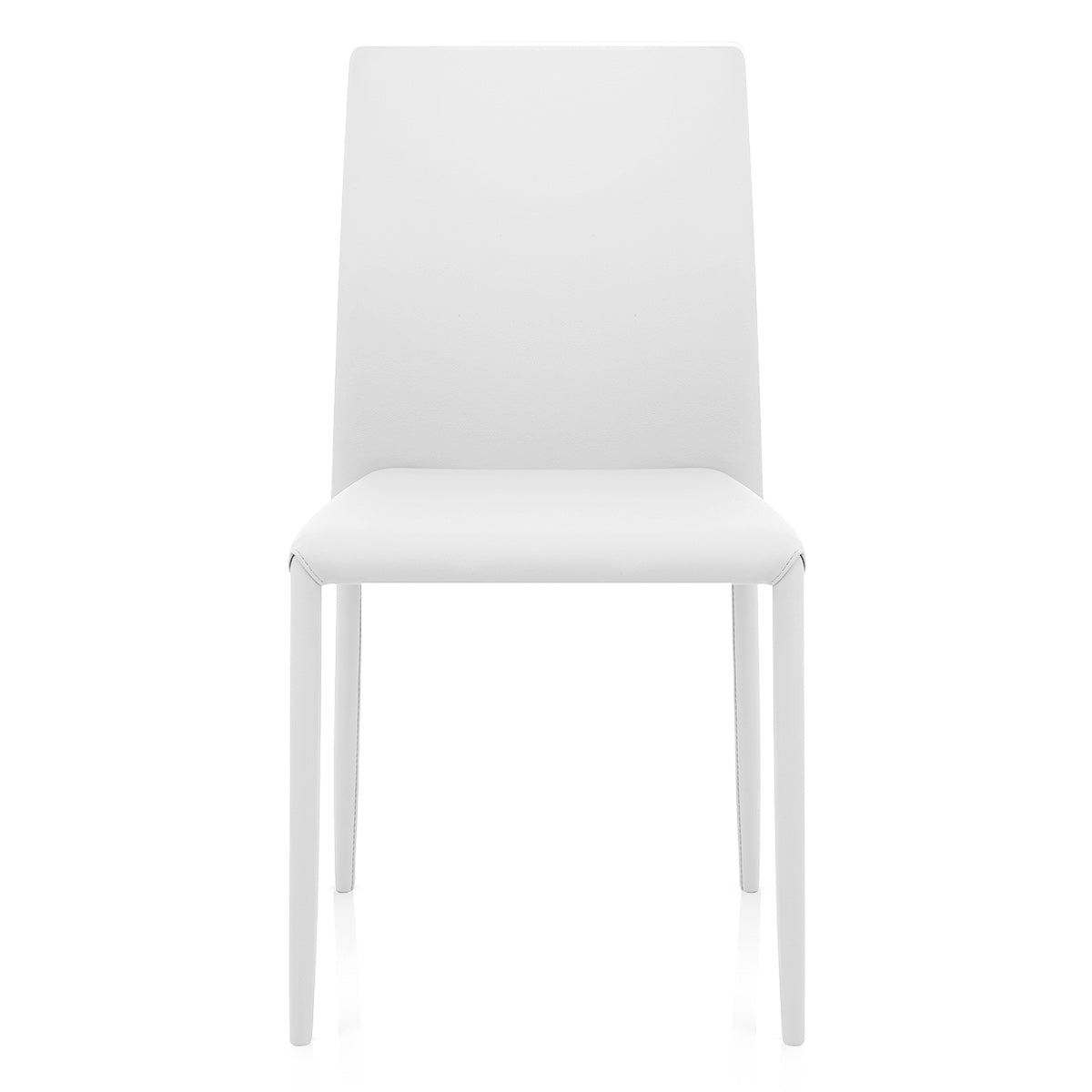Joshua Stackable Faux Leather Dining Chair White