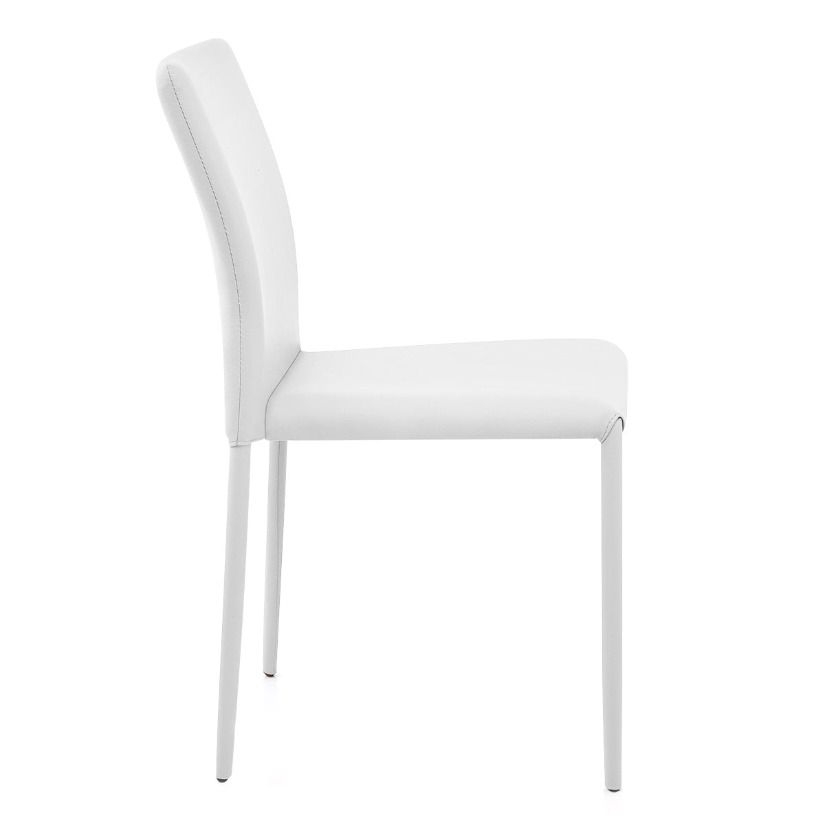 Joshua Stackable Faux Leather Dining Chair White