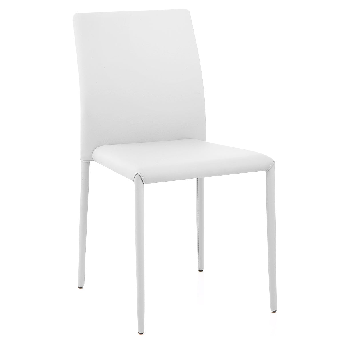 Joshua Stackable Faux Leather Dining Chair White