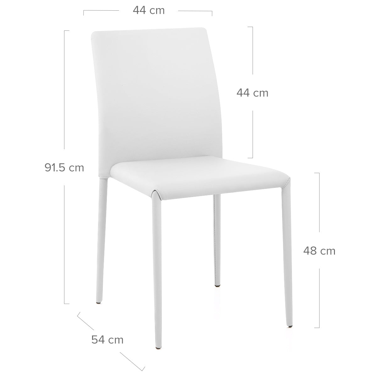 Joshua Stackable Faux Leather Dining Chair White
