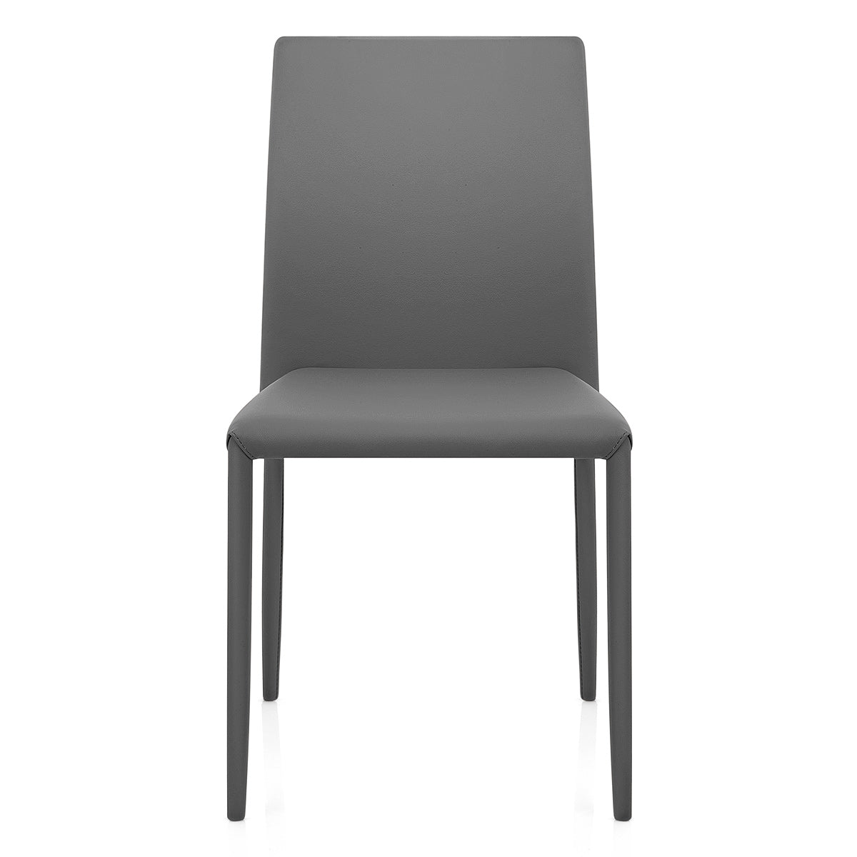 Joshua Stackable Faux Leather Dining Chair Grey