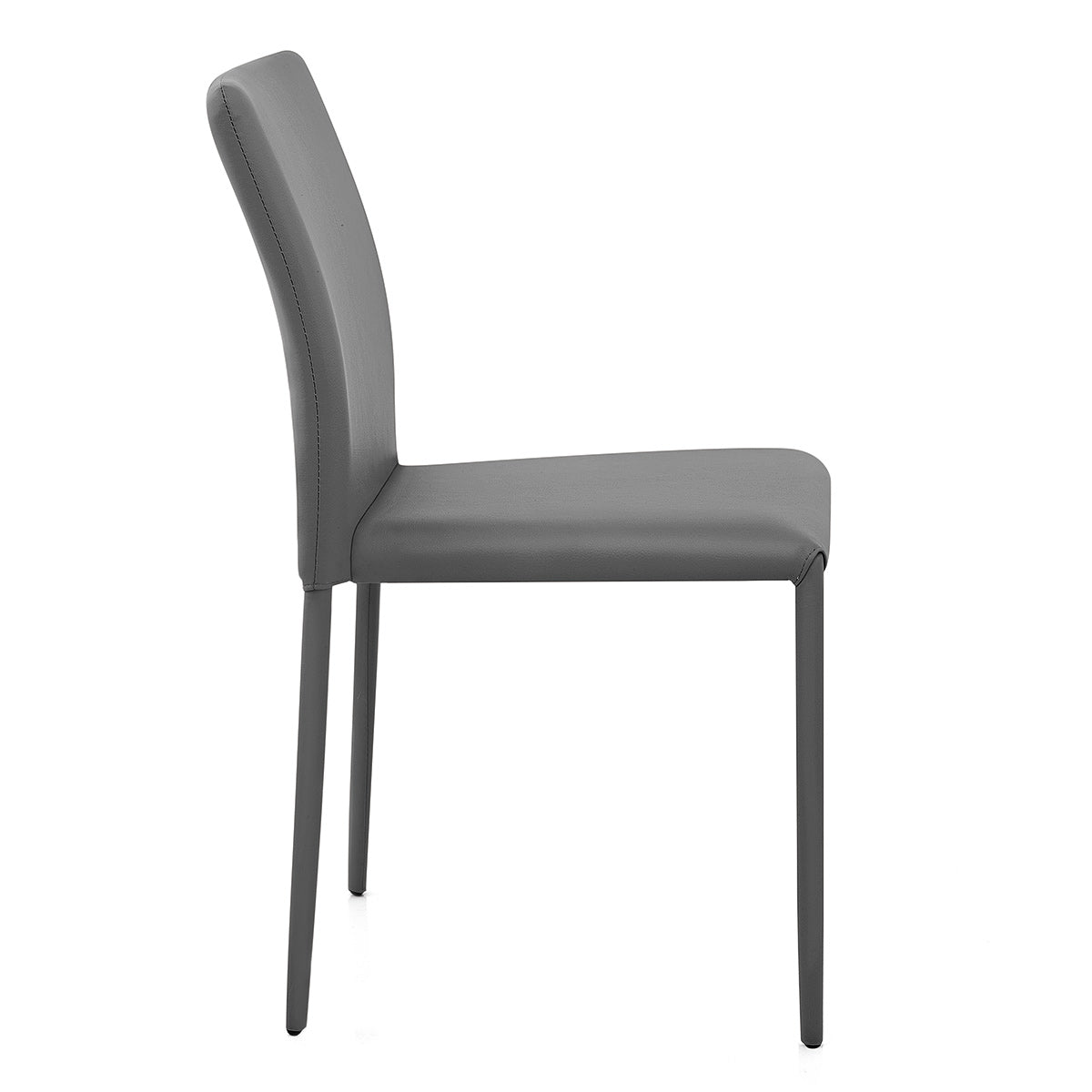 Joshua Stackable Faux Leather Dining Chair Grey