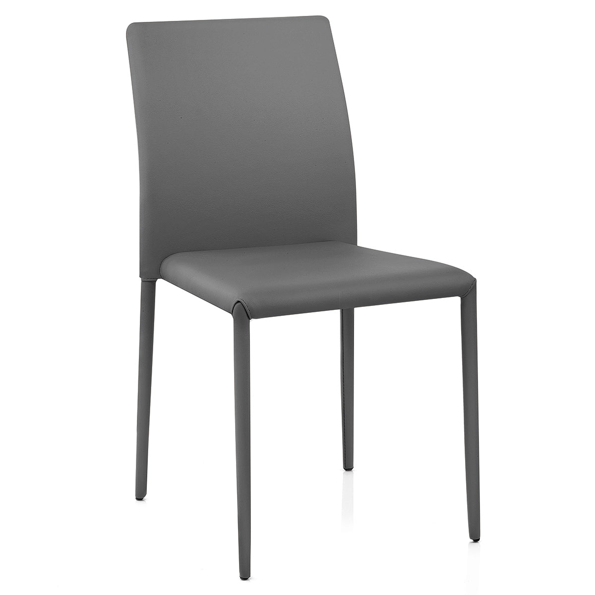 Joshua Stackable Faux Leather Dining Chair Grey