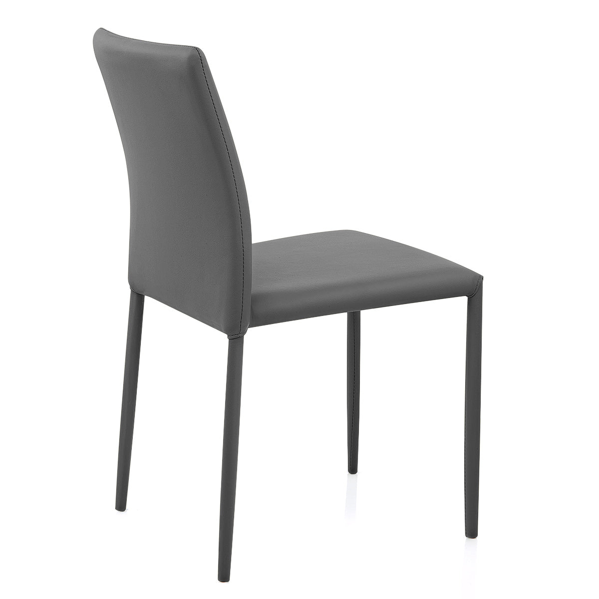 Joshua Stackable Faux Leather Dining Chair Grey