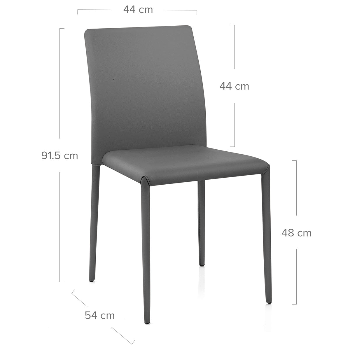 Joshua Stackable Faux Leather Dining Chair Grey