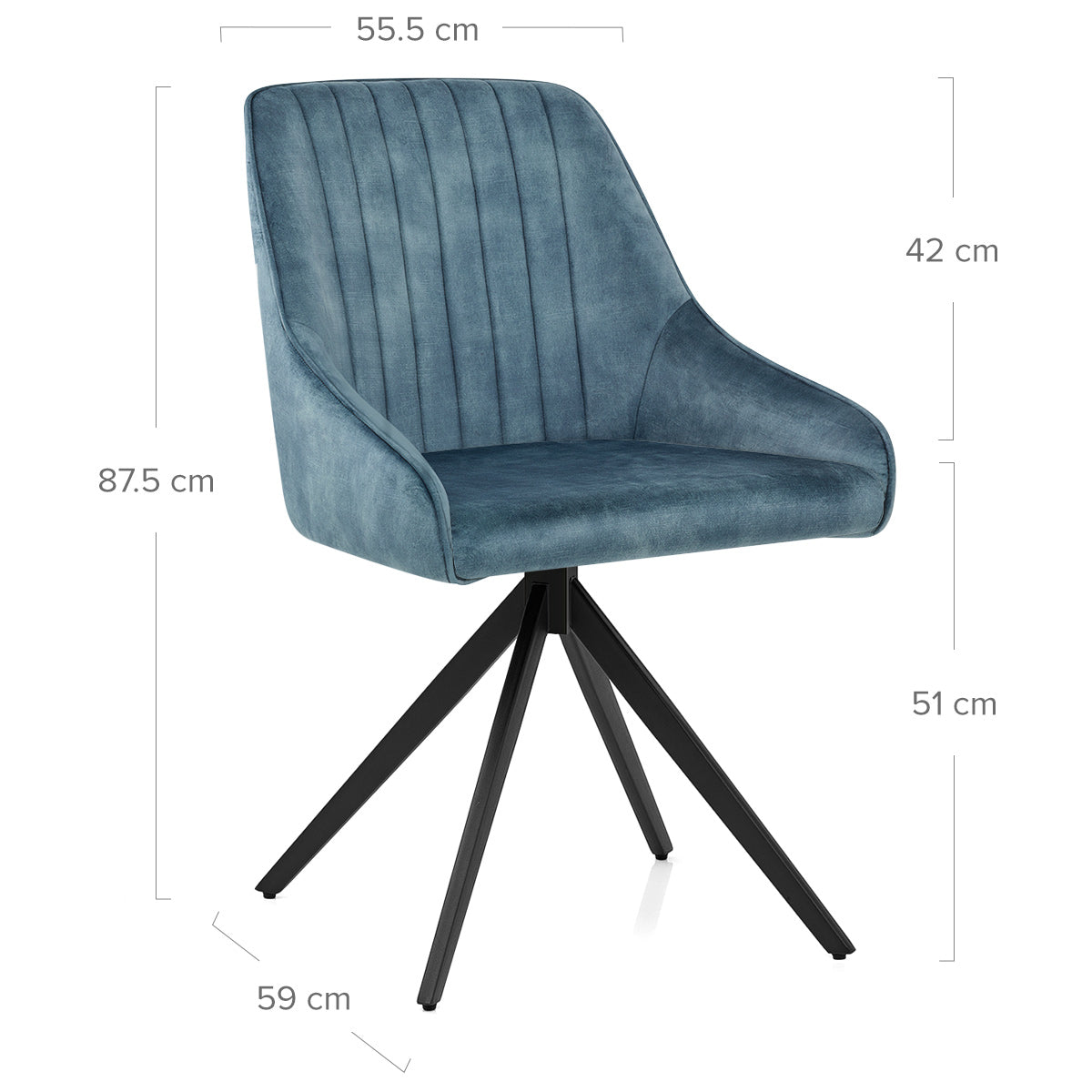 Amelia Chair Blue Velvet