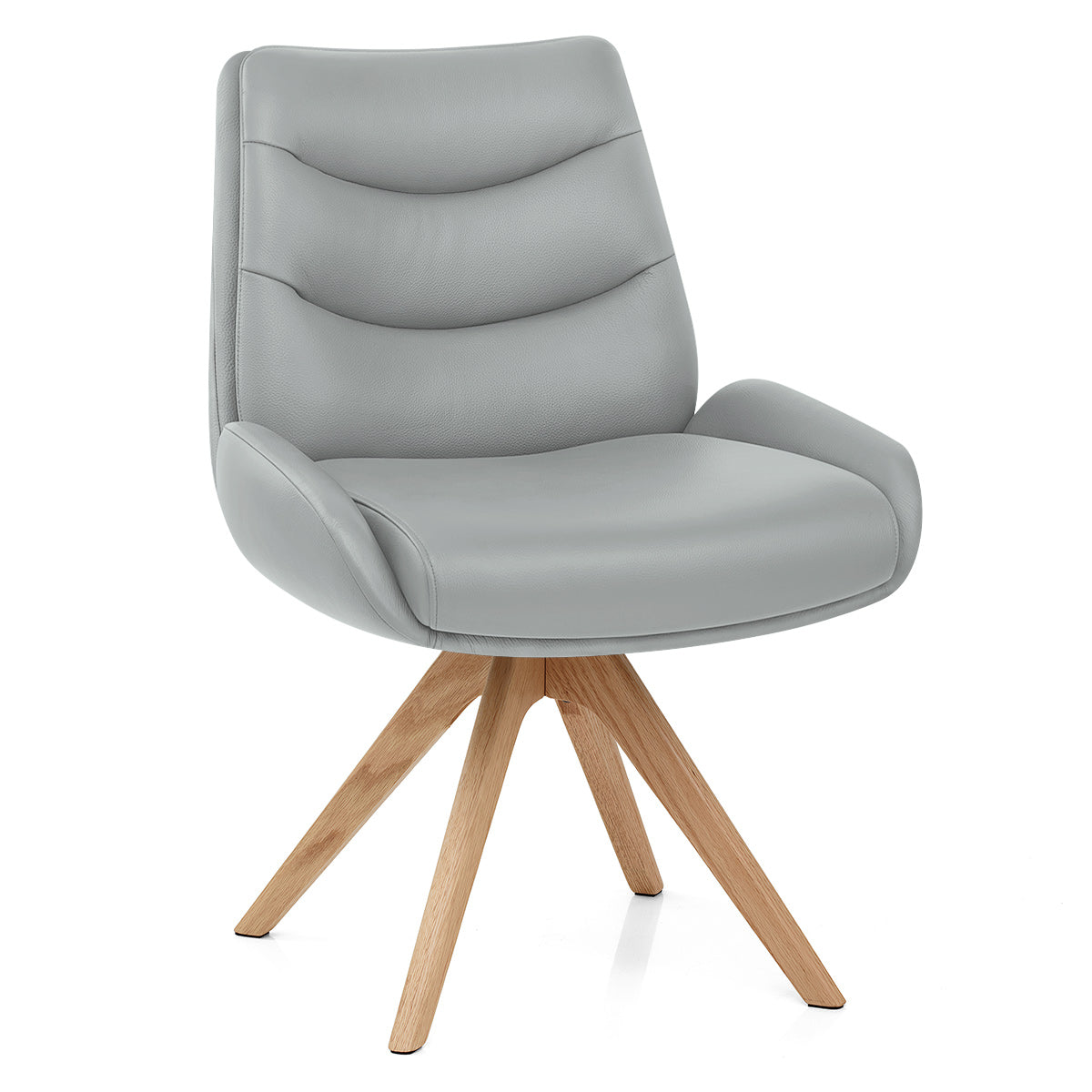Madrid Real Leather Dining Chair Grey