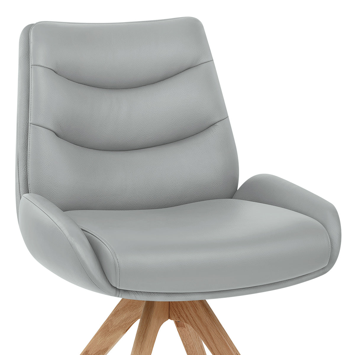 Madrid Real Leather Dining Chair Grey