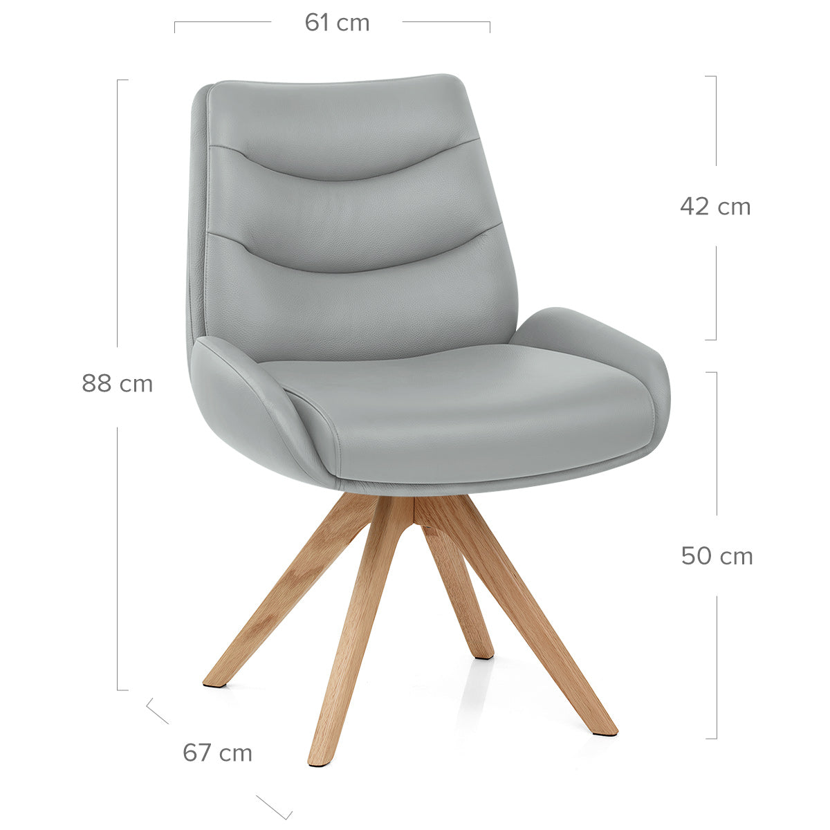Madrid Real Leather Dining Chair Grey