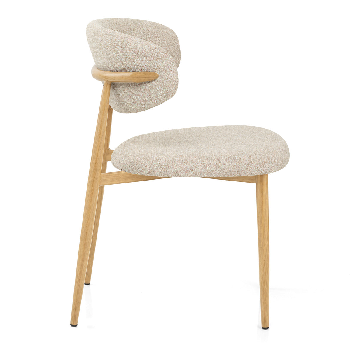 Harrow Oak Dining Chair Beige Fabric