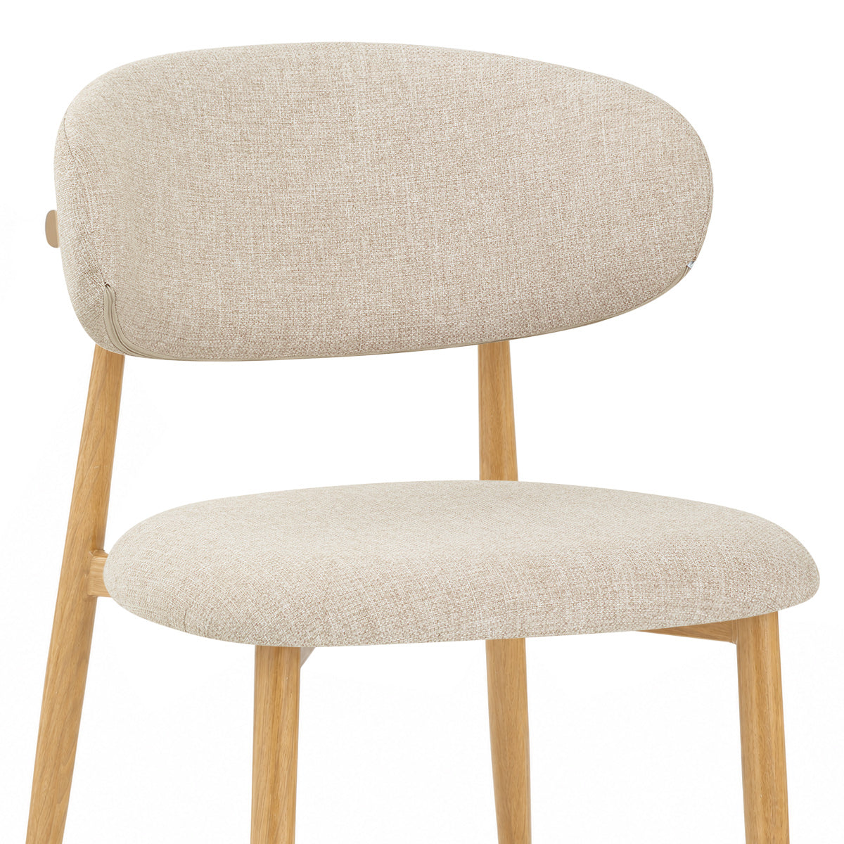Harrow Oak Dining Chair Beige Fabric