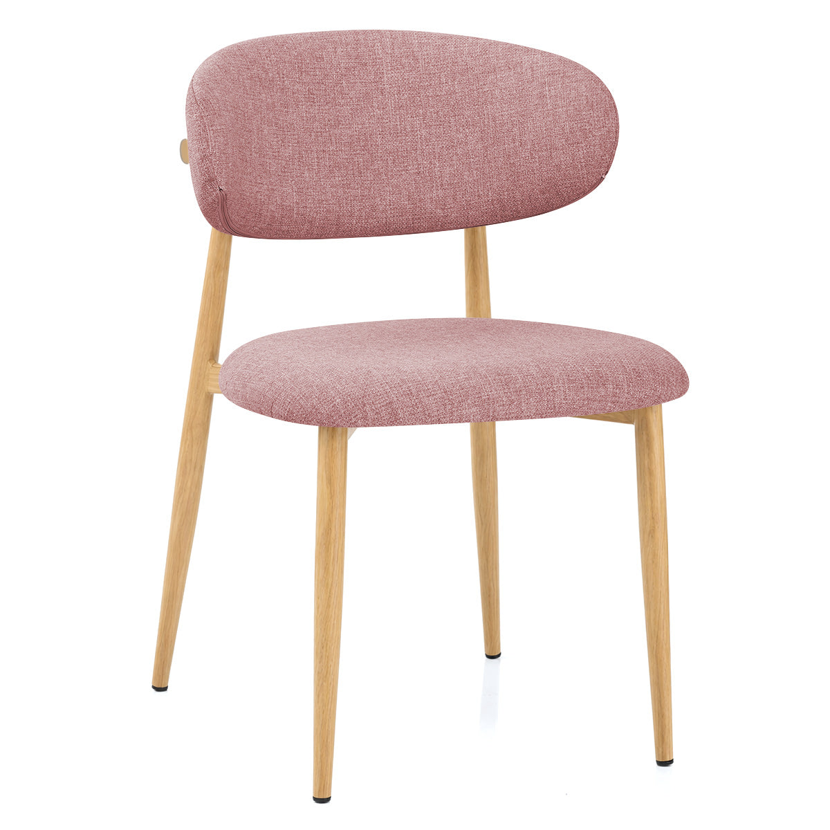 Harrow Oak Dining Chair Pink Fabric