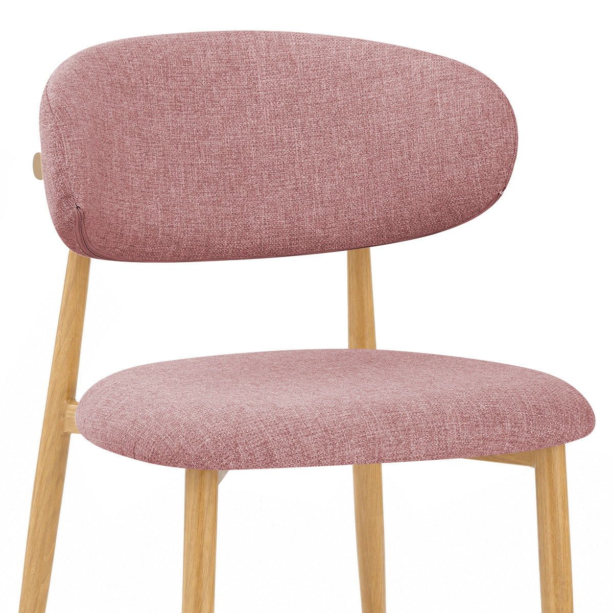 Harrow Oak Dining Chair Pink Fabric