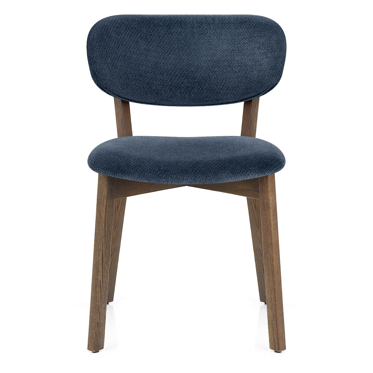 Maya Light Oak Chair Blue Fabric