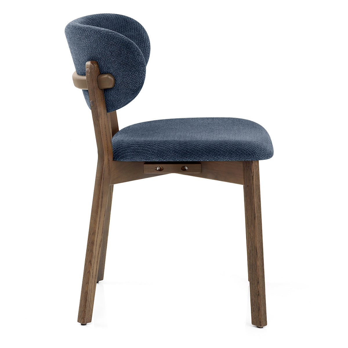 Maya Light Oak Chair Blue Fabric