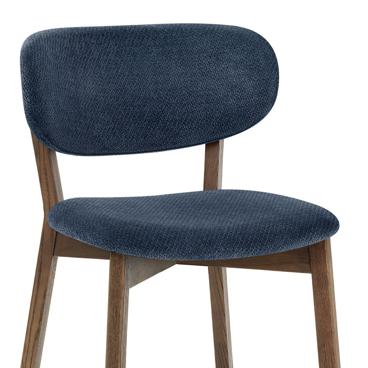 Maya Light Oak Chair Blue Fabric