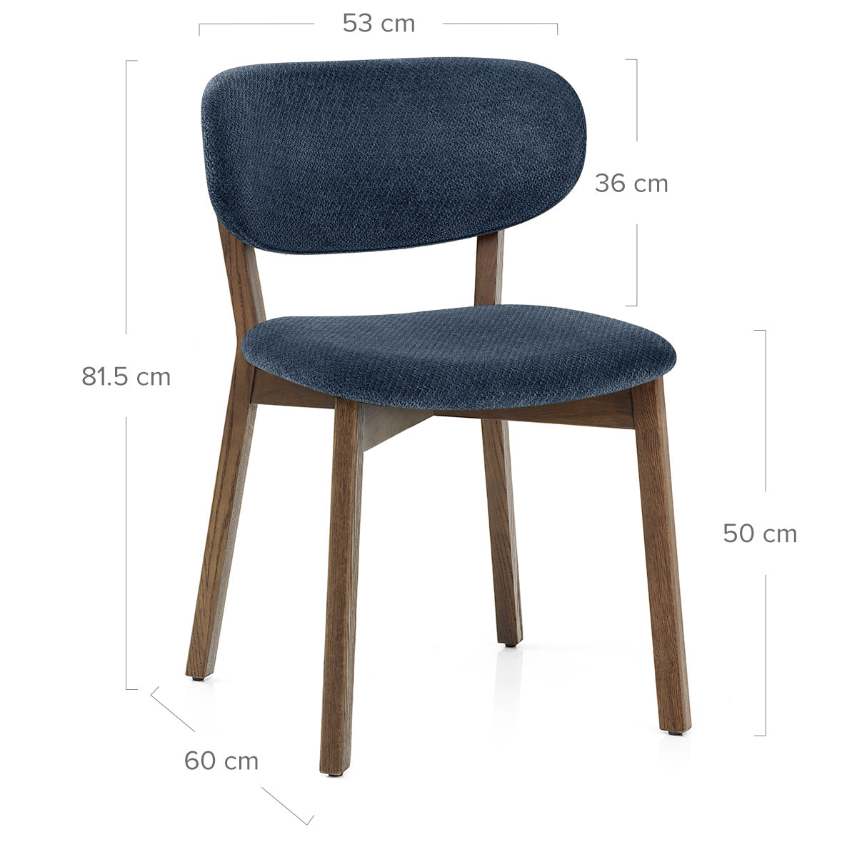 Maya Light Oak Chair Blue Fabric