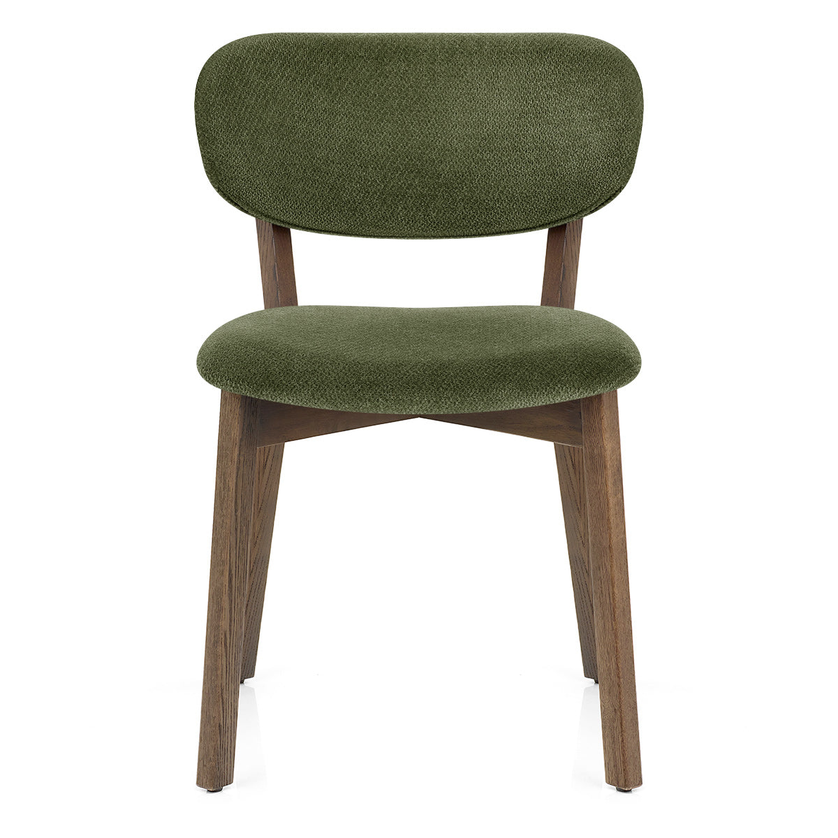 Maya Light Oak Chair Green Fabric