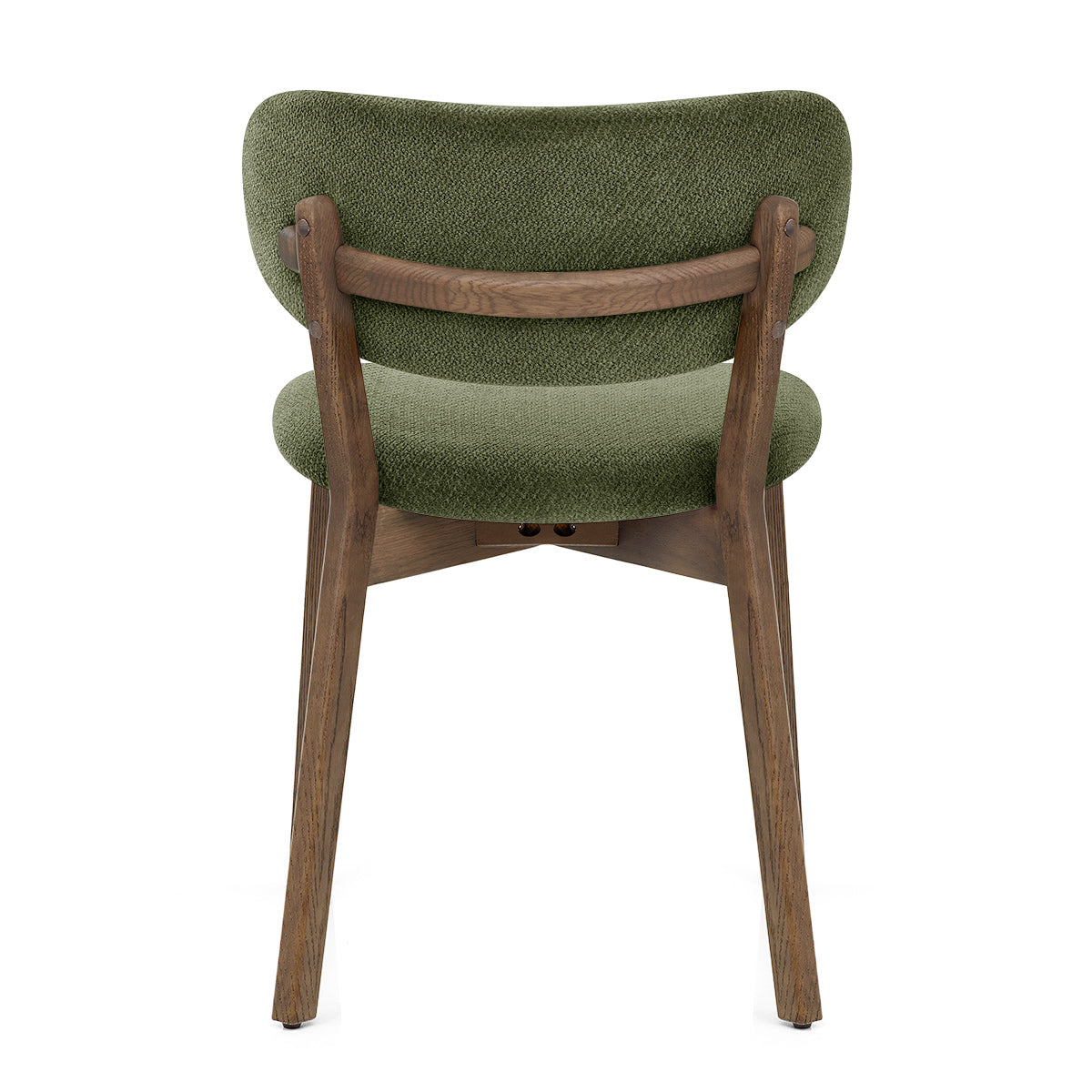 Maya Light Oak Chair Green Fabric