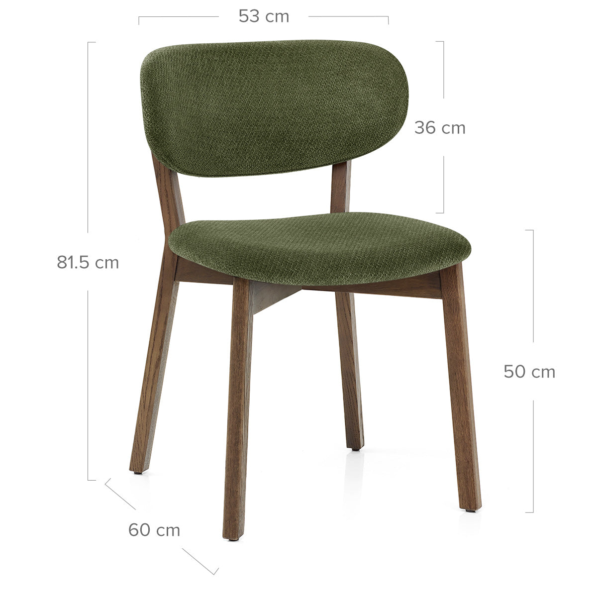 Maya Light Oak Chair Green Fabric