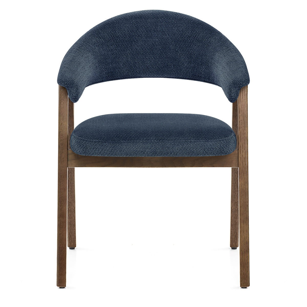 Amber Light Oak Chair Blue Fabric