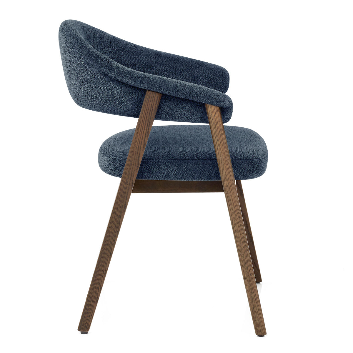 Amber Light Oak Chair Blue Fabric