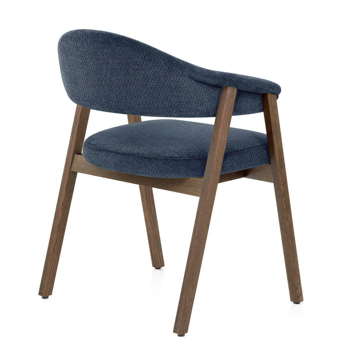Amber Light Oak Chair Blue Fabric