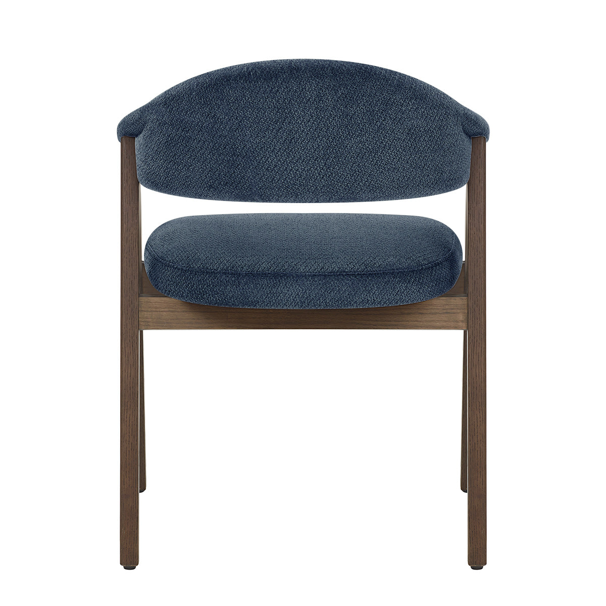 Amber Light Oak Chair Blue Fabric