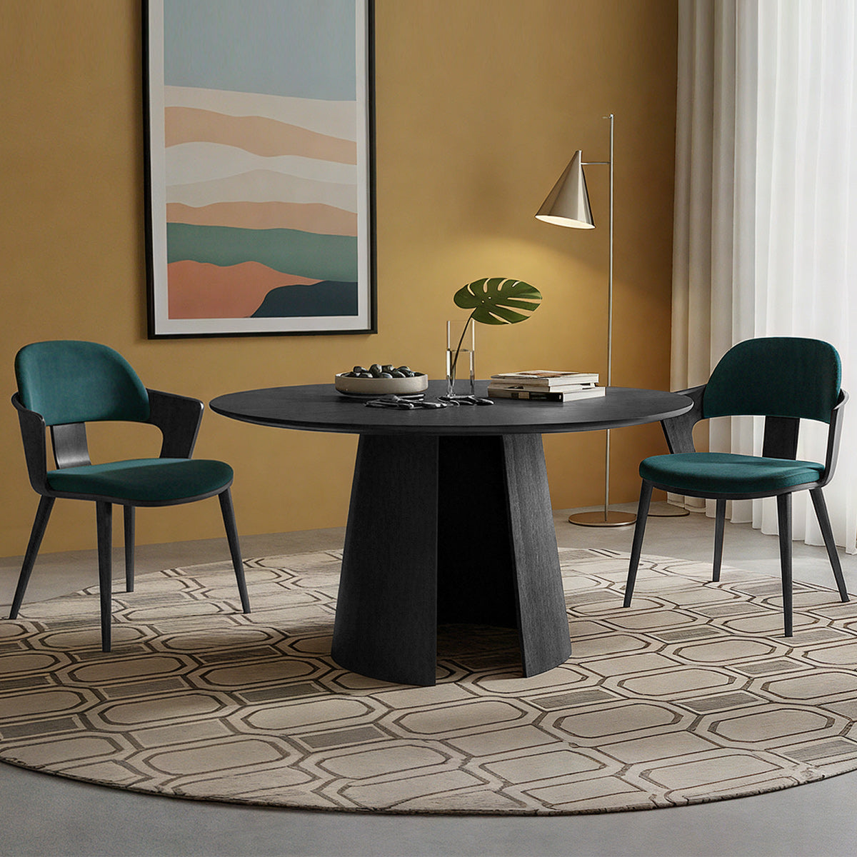 Kyoto 120cm Dining Table Black Wood