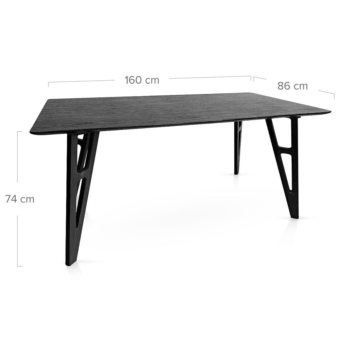 Cairo 160cm Dining Table Black Wood