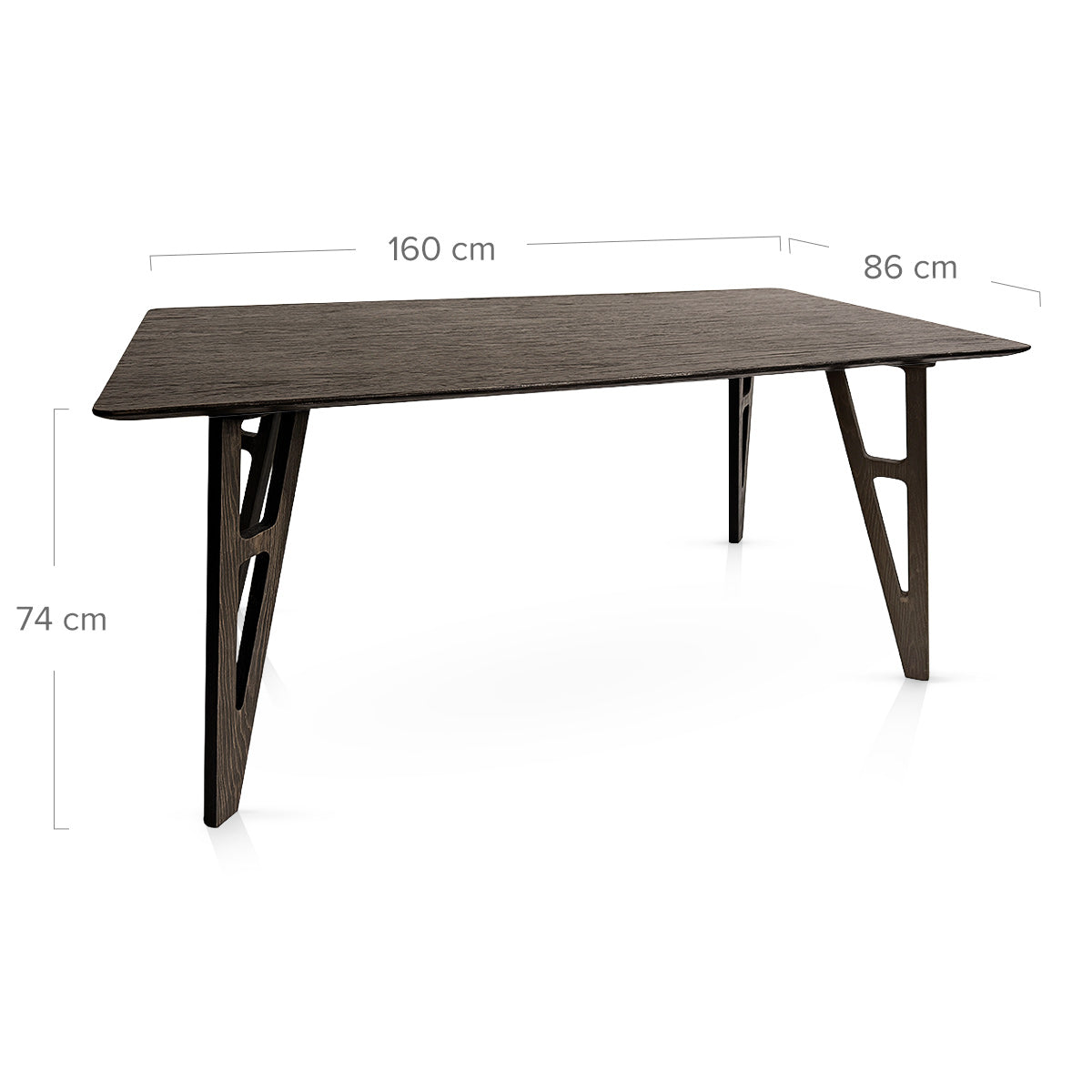 Cairo 160cm Dining Table Dark Wood