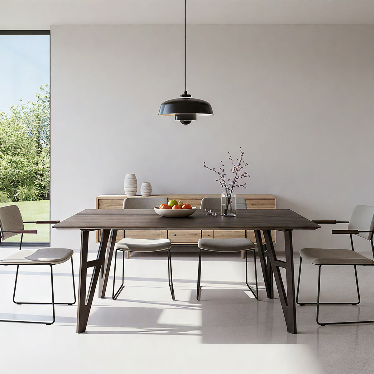 Cairo 160cm Dining Table Dark Wood