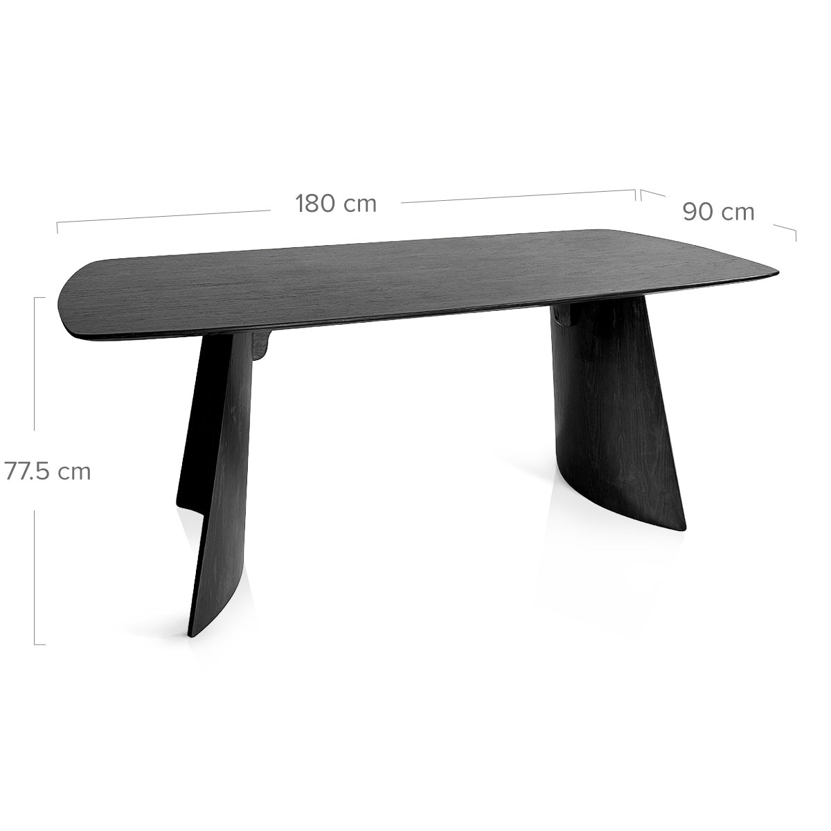 Osaka 180cm Dining Table Black Wood