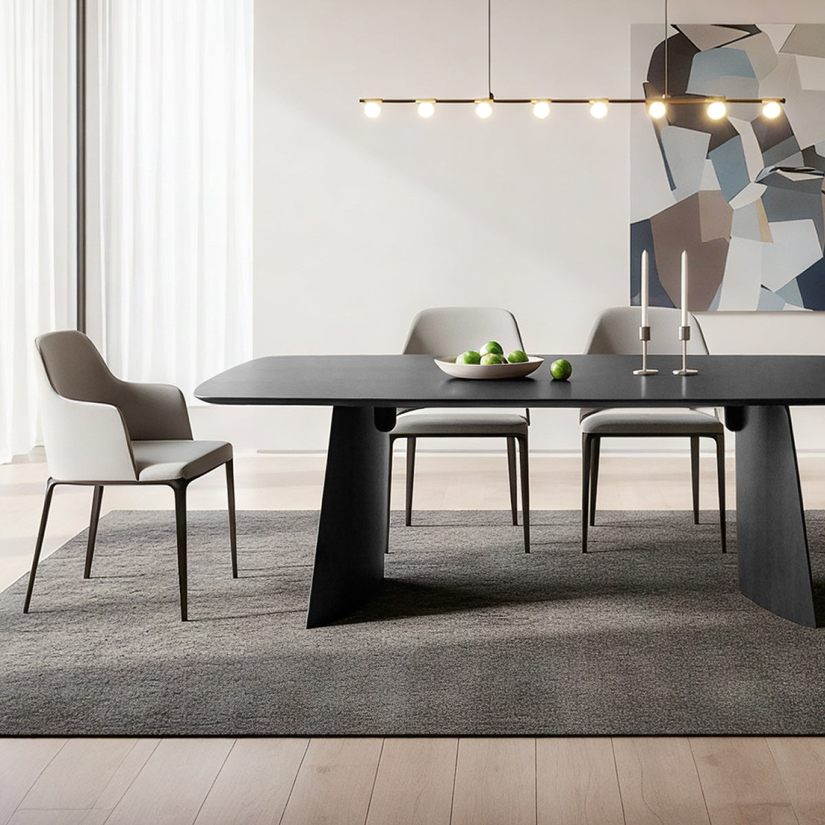 Osaka 180cm Dining Table Black Wood