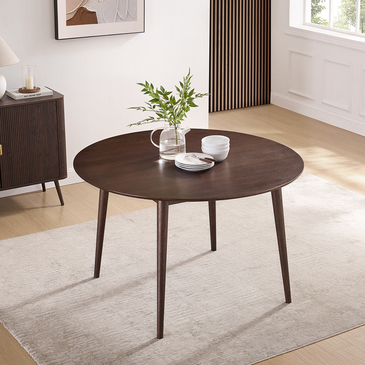 Everest 120cm Round Dining Table Walnut