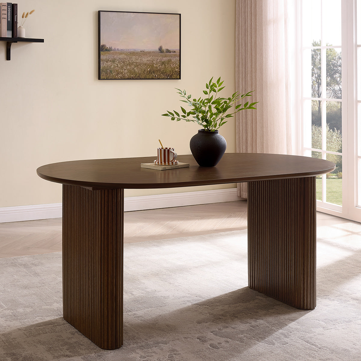 Etna 160cm Oval Dining Table Walnut