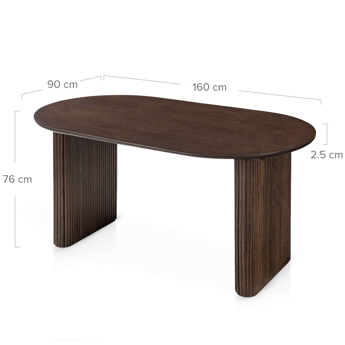 Etna 160cm Oval Dining Table Walnut