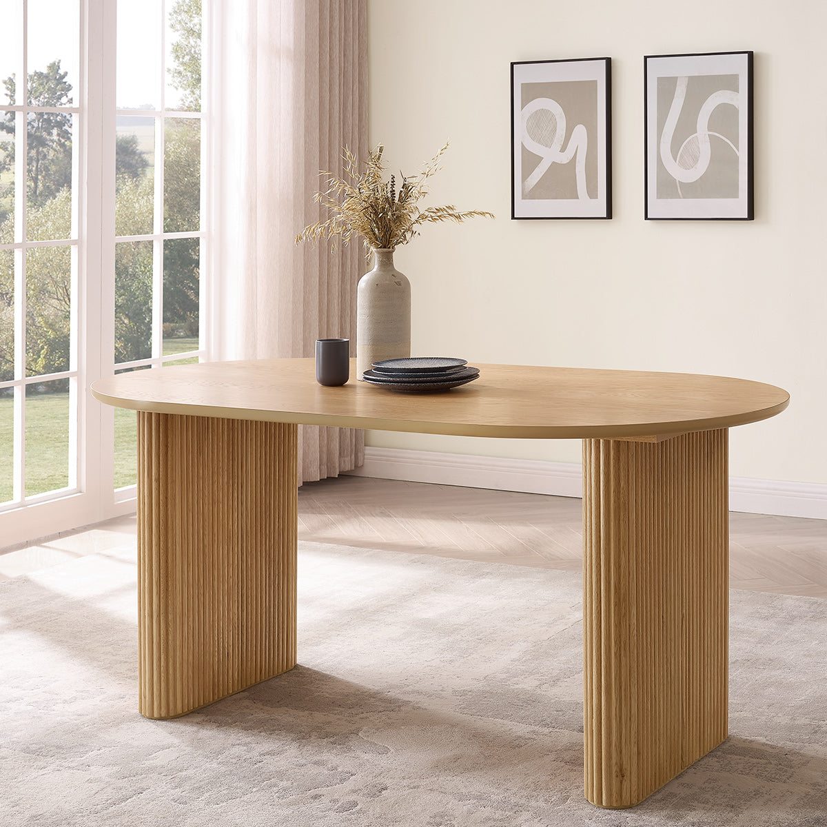Etna 160cm Oval Dining Table Oak