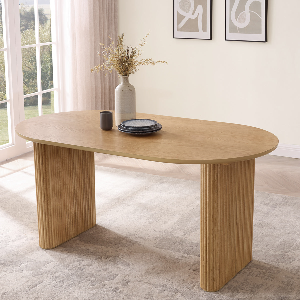 Etna 160cm Oval Dining Table Oak