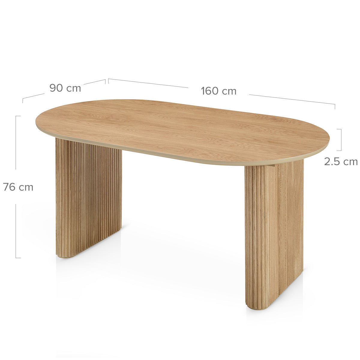 Etna 160cm Oval Dining Table Oak