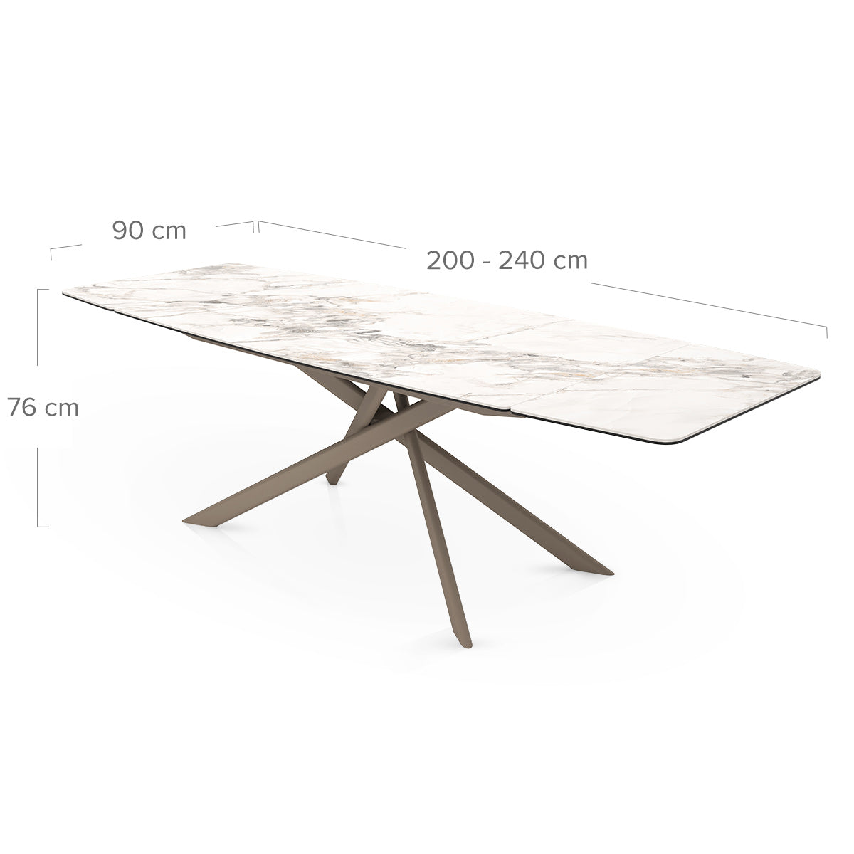 Zeus 200-240cm Extending Bronze Dining Table