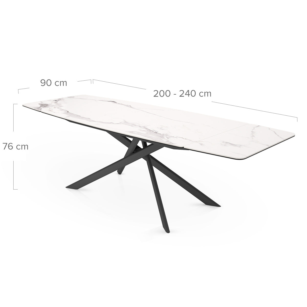 Zeus 200-240cm Extending Grey Dining Table
